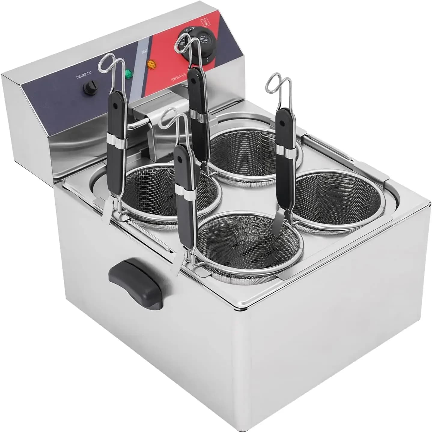 4 Holes Commercial Pasta Cooker Electric Pasta Cooker with Strainer 3500W Electric Noodles Cooking Machine for Spaghetti Pasta N