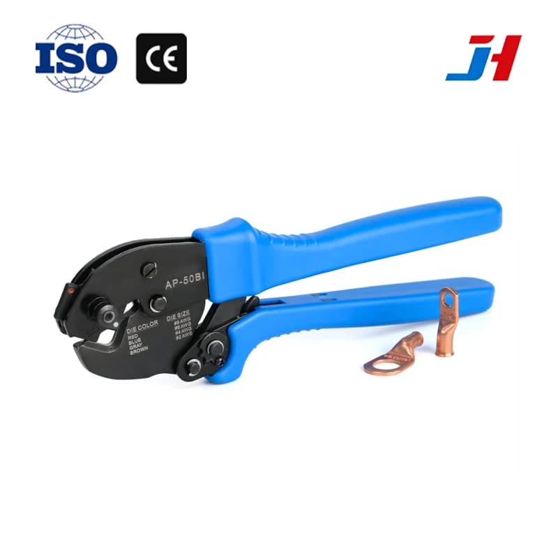 JH AP-50BI Piegatrice terminale ad anello per cavo batteria per capicorda in rame 8, 6, 4, 2AWG, capicorda per cavi resistenti e cavo batteria E