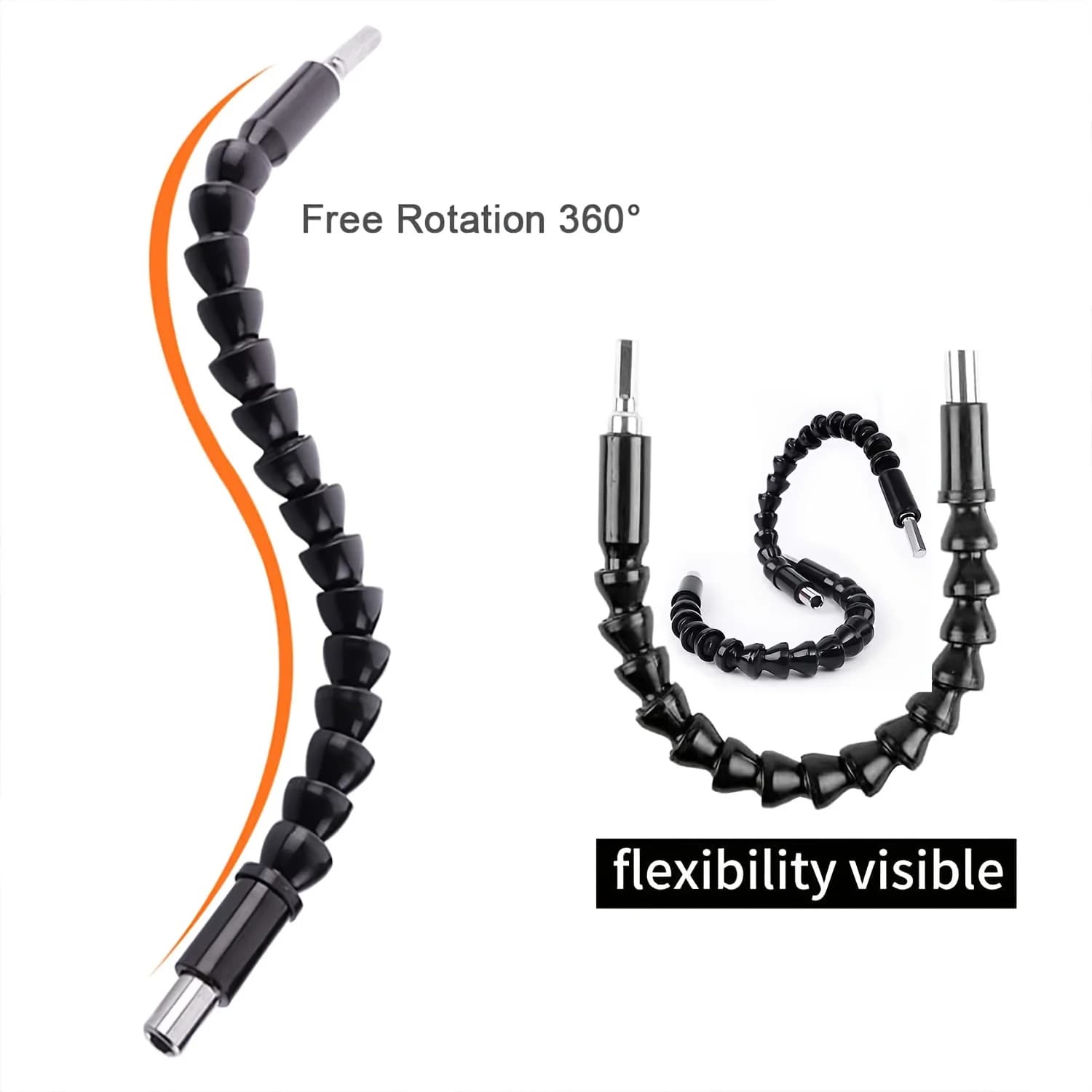 1pc Flexible Shaft Extension Shaft Drill Bit Hex Shank Drill Nut Driver Bit Set Bendable Drill Bit Extension Soft Shaft Driver