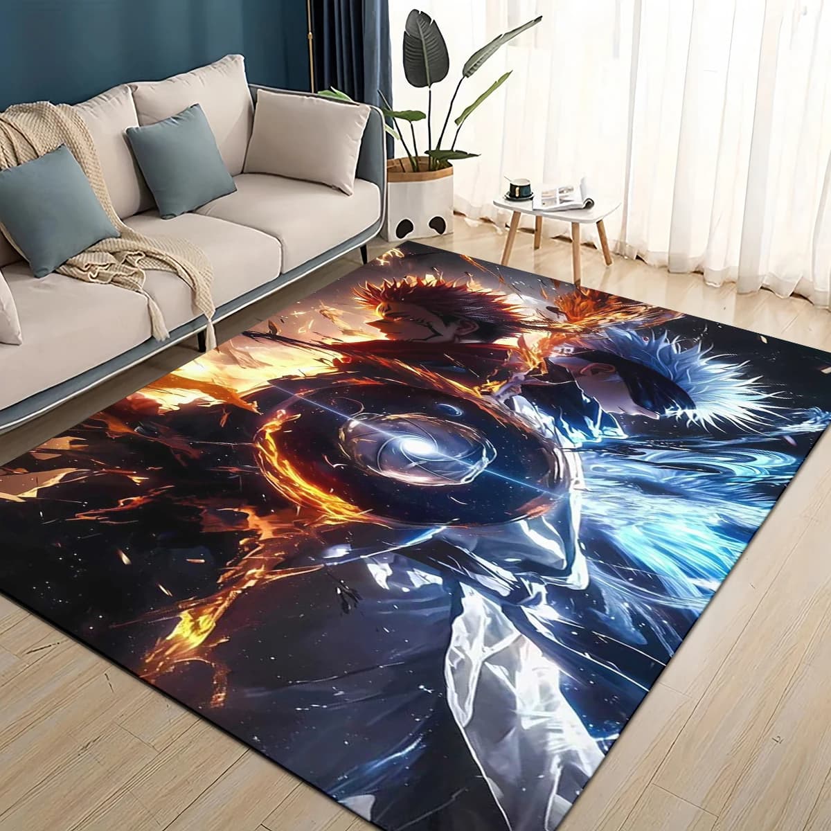 3D Cartoon Jujutsu Kaisen Anime Itadori Yuj Carpet Rug for Living Room Bedroom Home Sofa Decoration,kids Play Non-slip Floor Mat