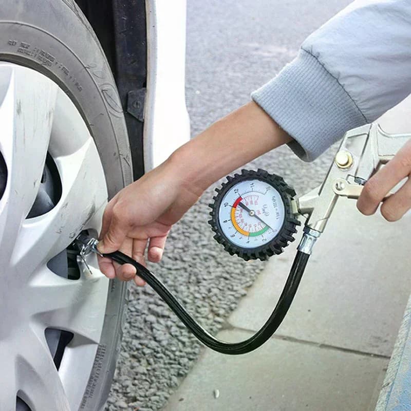 Manometro per Pneumatici con Compressore d'Aria Integrato per Auto e Moto