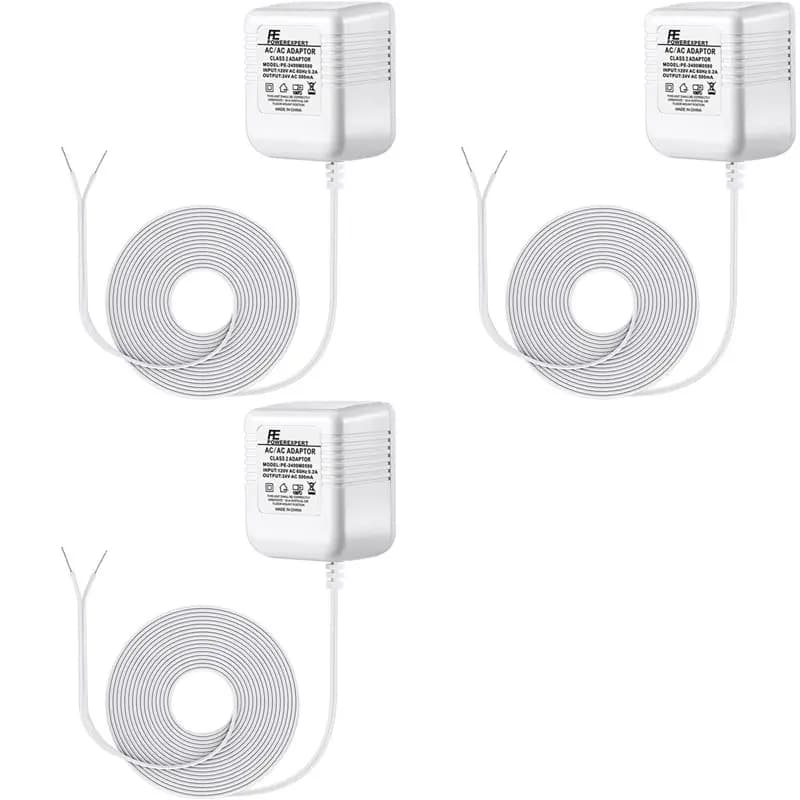 【ALLOWANCE】 Adattatore trasformatore per campanello 3X da 24 V per campanello video ad anello, alimentatore cavo C lungo 16,4 piedi, USA