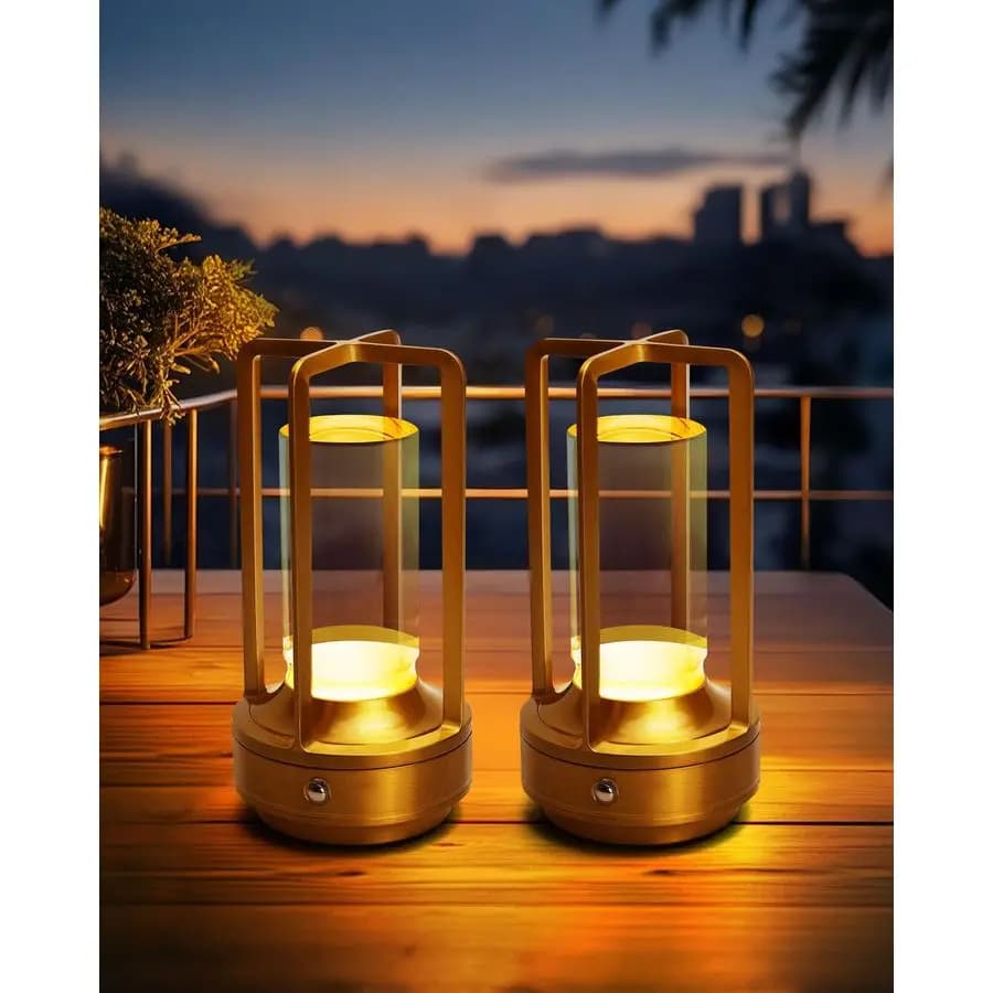 Set di 2 Lampade da Tavolo Senza Fili, Lampade da Scrivania a LED Ricaricabili con 3 Colori Dimmerabili, Piccole e Portatili