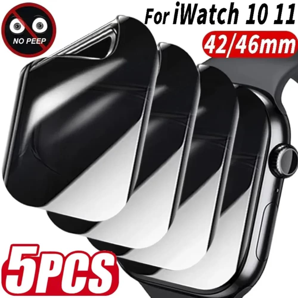 1-5 pezzi protezione schermo in idrogel anti-spia per Apple Watch Series 11 10 42mm 46mm pellicola protettiva per la privacy per la serie IWatch