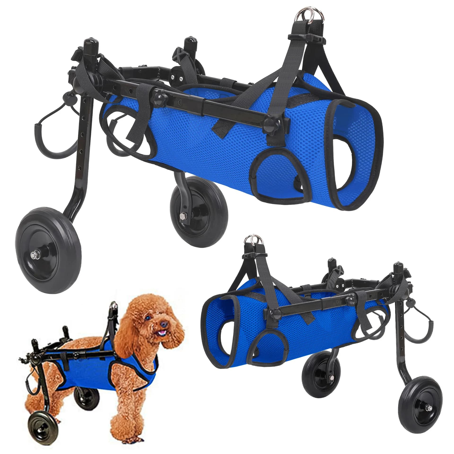 Dog Wheelchair for Back Legs, Small to Medium Dogs, Adjustable Support Cart for Recovery, Easy to Assemble, for Dogs 13-20 LB