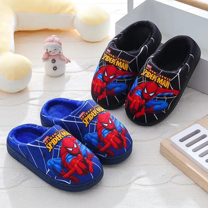 Ragazzi Ragazze Cartoon Spider Man Pantofole in cotone per bambini Bambino Inverno caldo Principessa Donna Uomo Camera da letto interna Scarpe da casa