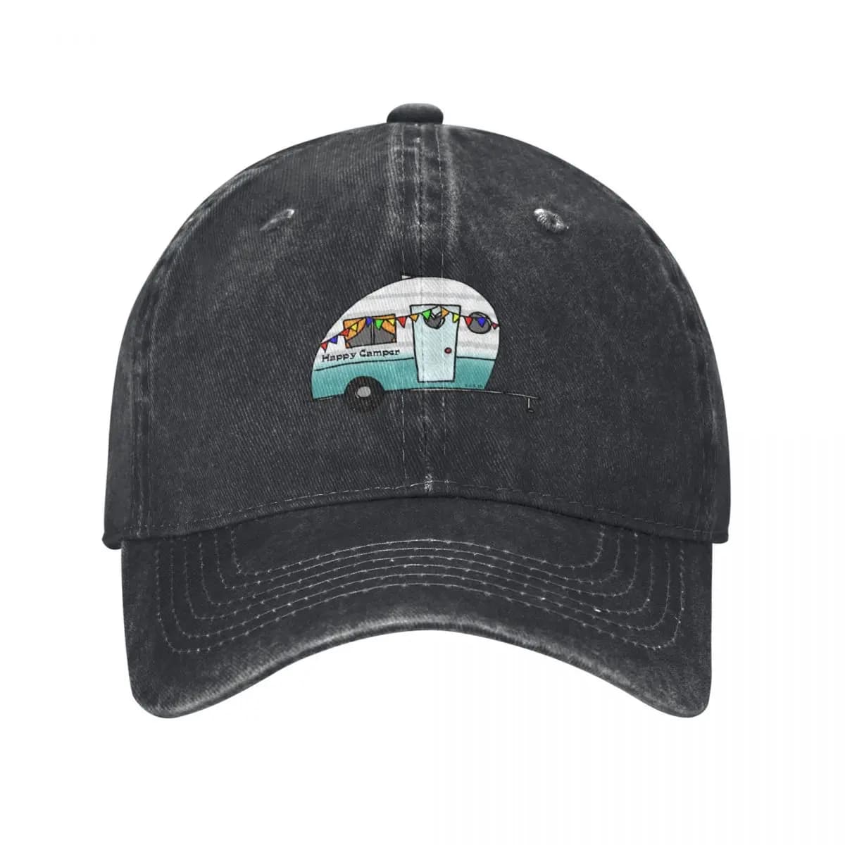Summer Happy Camper Van Baseball Cap western Hat Sunscreen birthday Kids Hat Girl Men's