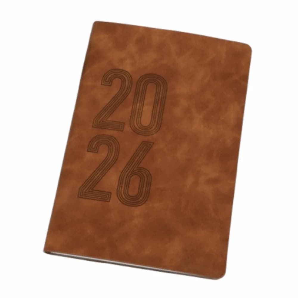 Agenda Annuale 2026 365 Giorni, Pianificatore di Lavoro in Inglese, Copertina in Pelle Morbida