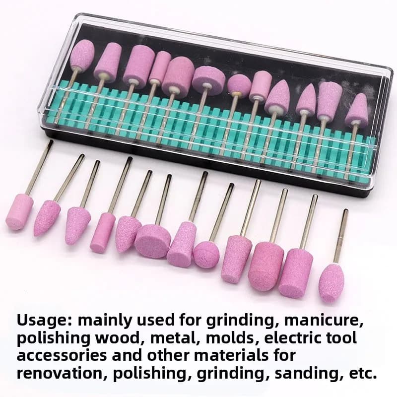 Set of 12 nail polishing heads, electric sanding head, set of ceramic sanding heads, resistant and robust