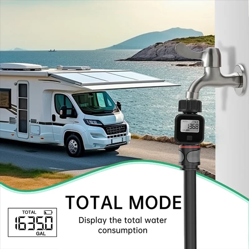 GYTB-misuratore di portata d'acqua digitale IPX5 Misura il consumo d'acqua e la portata per il tubo di irrigazione per l'irrigazione del giardino esterno