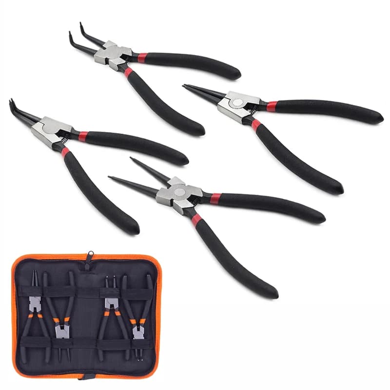 7 Inch Circlip Pliers Set Internal External Ring Spring Pliers For Removing and Installing Round Snap Locking Rings Hand Tools