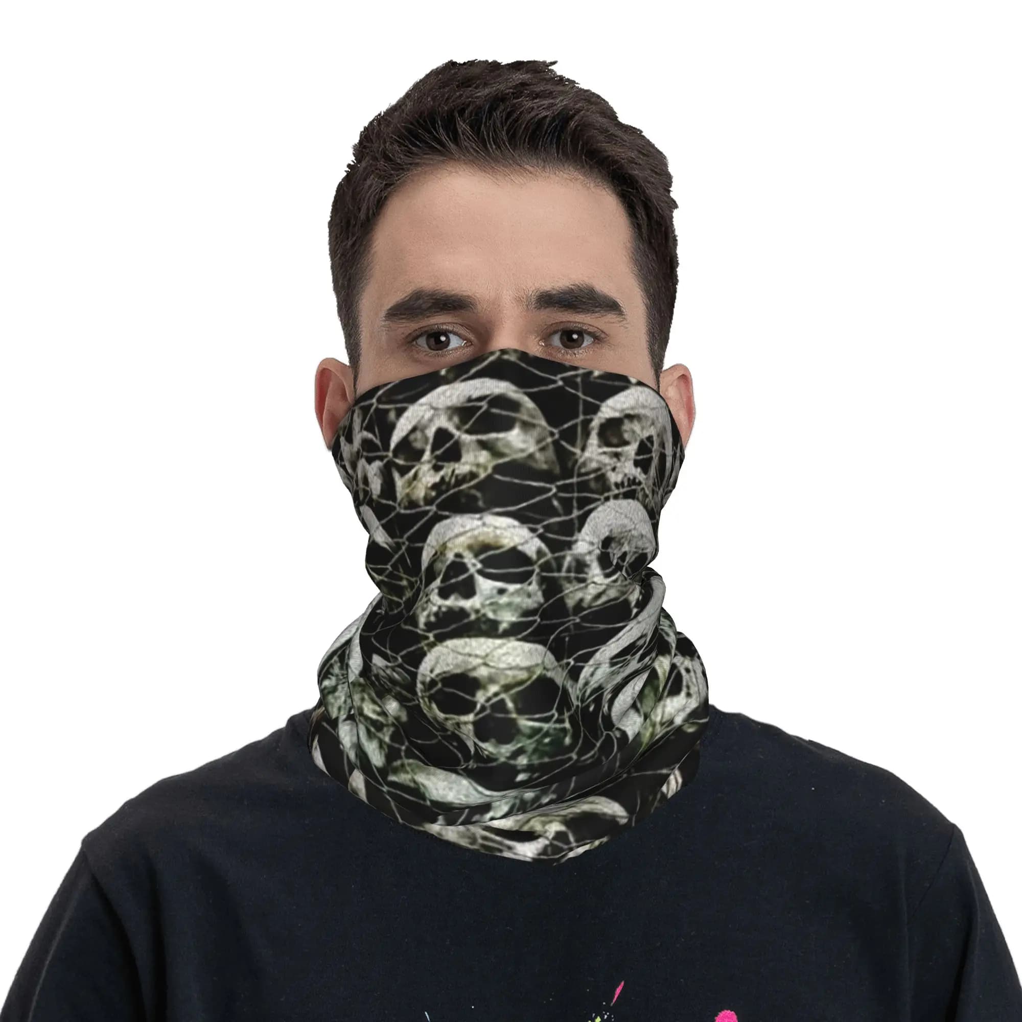 Bandana con Stampa Teschio Gotico Stile Chiesa Italiana e Design Maschera Veneziana, Copricollo, Sciarpa per il Viso Stampata, Copricapo Unisex per Escursionismo e Pesca