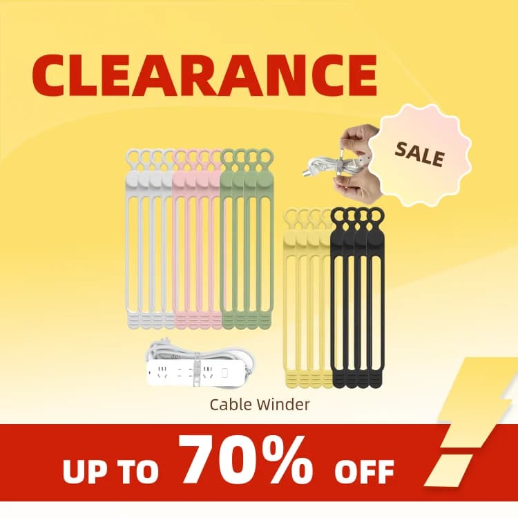 Clearance_ Fascette per cavi riutilizzabili extra lunghe, fascette per cavi in silicone, fascette per cavi, organizer per cavi per casa, ufficio, viaggi (7,1"/1