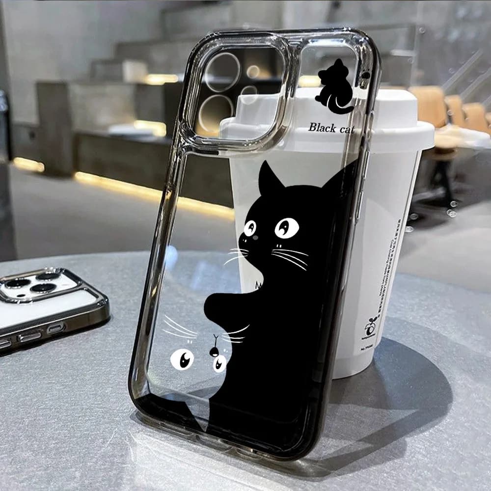 Ins Cute Animal Silicone Phone Case For iPhone 17 16 15 14 13 12 11 Pro Max 7 8 15 16 Plus 16E 17E 17 Air XR Transparent Cover