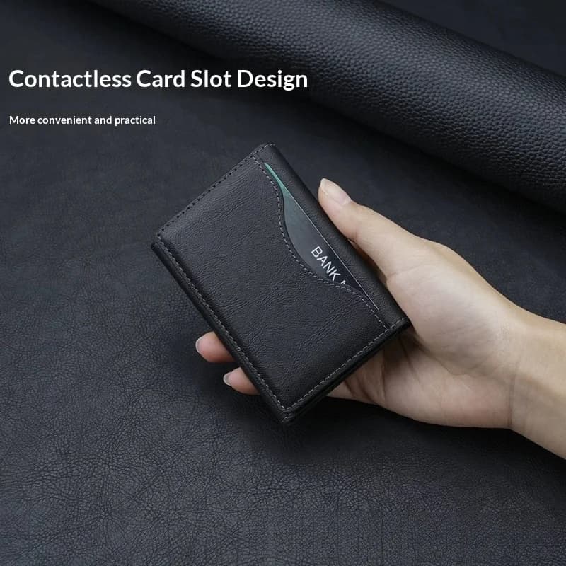 Homefish PU Leather Magnetic Card Holder Wallet, Multi-card Storage Phone Back Pocket for 6.1/6.7 Inch Smartphones
