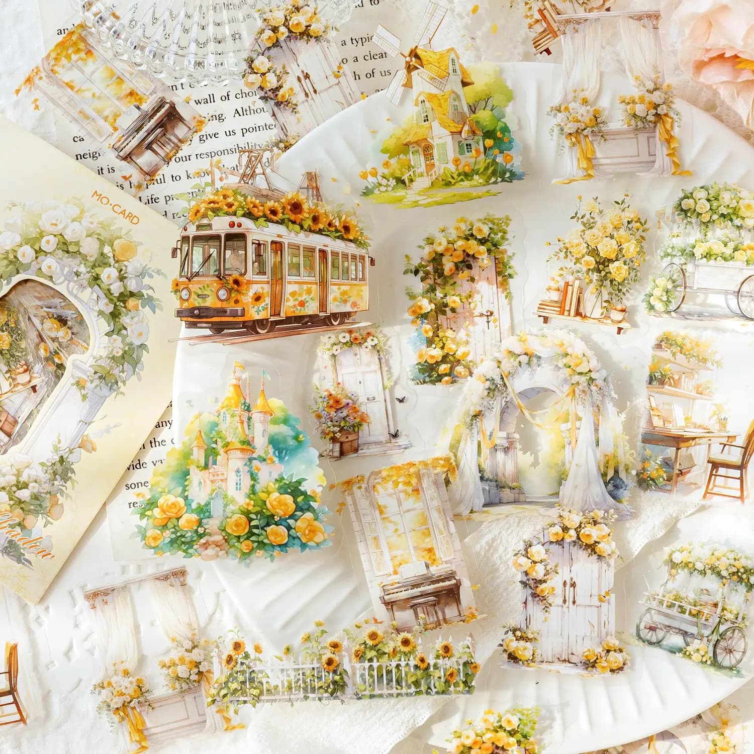 30 pcs/pack Flower garden Stickers Stick Labels Decorative Diary Scrapbooking handmade Junk Journal Supplies