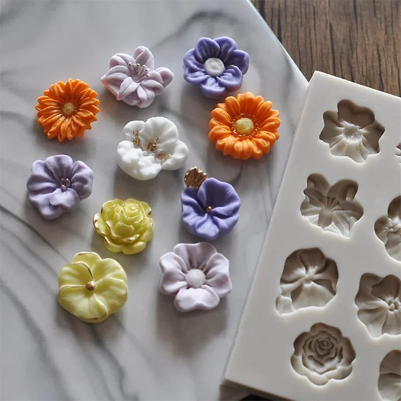 Girasole Rosa Fiori Forma Stampo in silicone Torta Decorazione fai da te Strumenti per stampi 3D al cioccolato