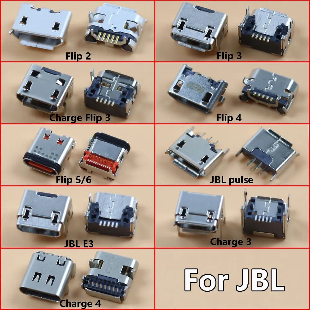 5PCS Per JBL E3 Carica Flip 3 Flip 6 5 4 3 Flip4 Flip3 Pulse 2 Altoparlante Bluetooth Porta di Ricarica USB Dock Spina del Caricatore connettore