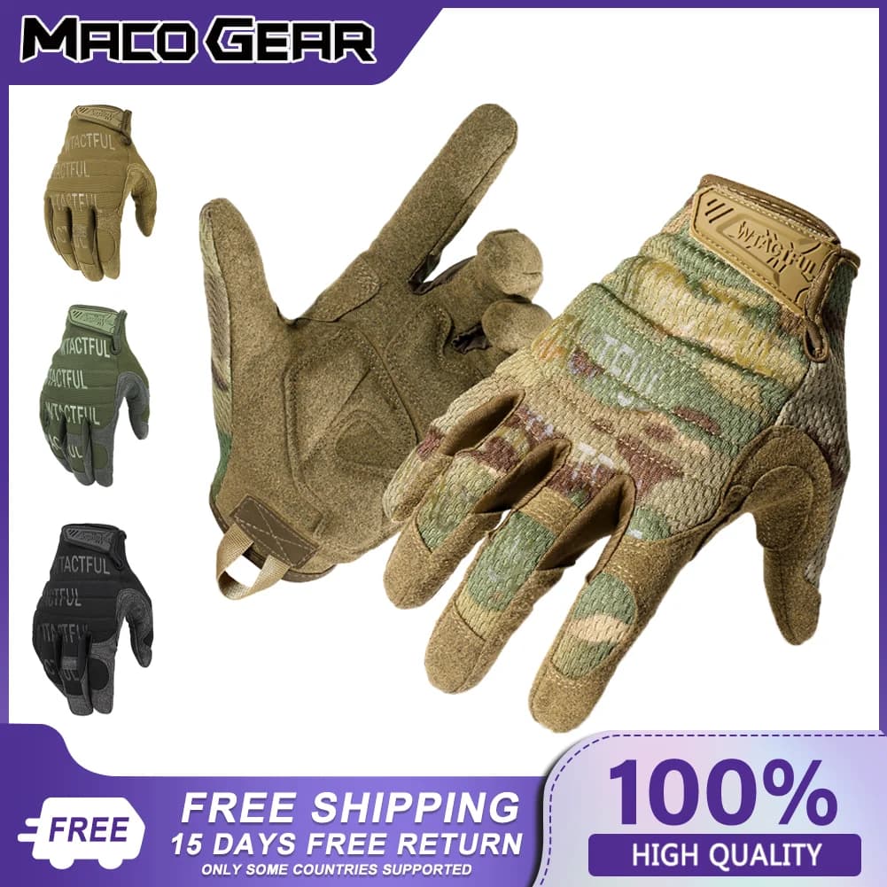 Mimetic Work Gloves Touch Screen Sport Outdoor Air Workout Fitness Training Tiro Full finger Gloves Man Protective Equipment