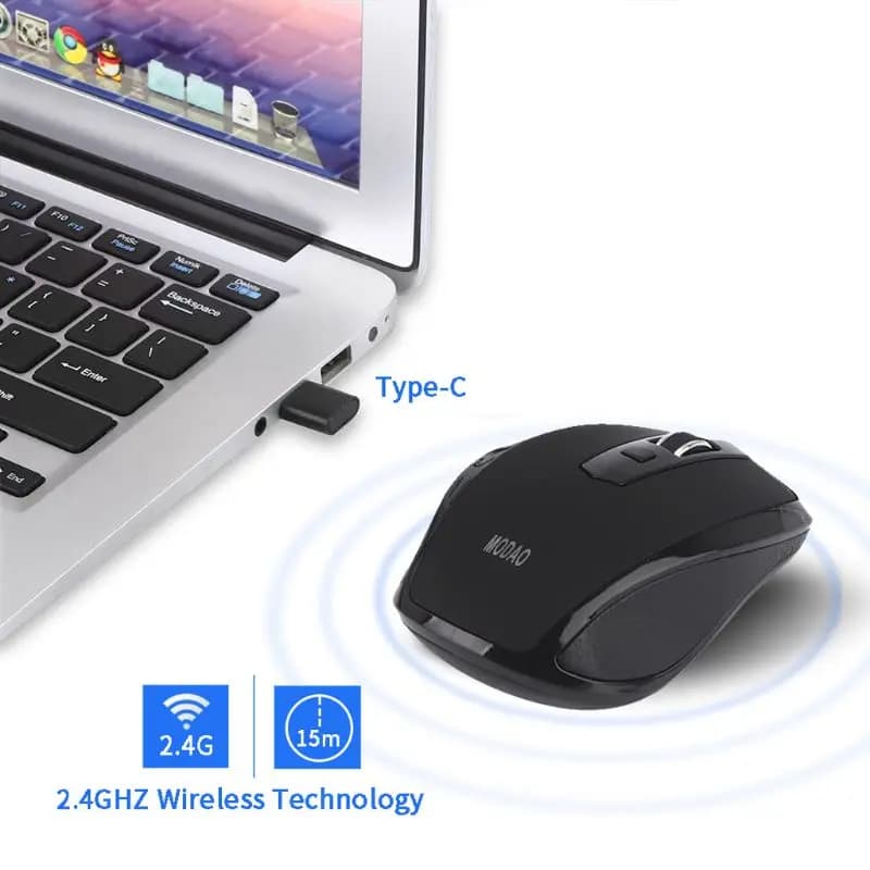 Mouse wireless Mouse ergonomico Ricevitore USB tipo da 2,4 GHz 1200 1600 DPI