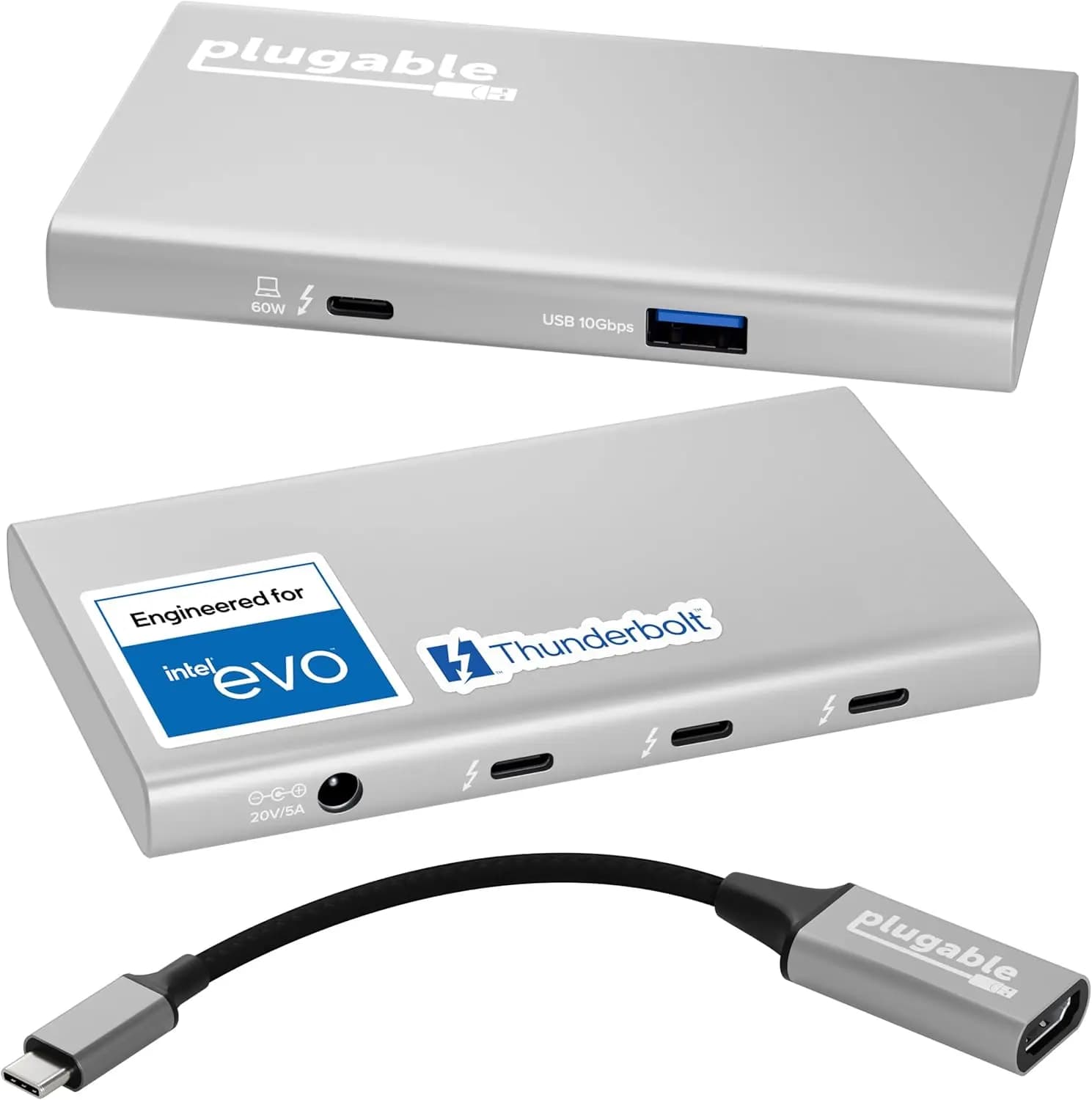 Hub Thunderbolt 4 5-in-1 con supporto display 8K/4K, espansione USB-C per Mac e Windows, senza driver