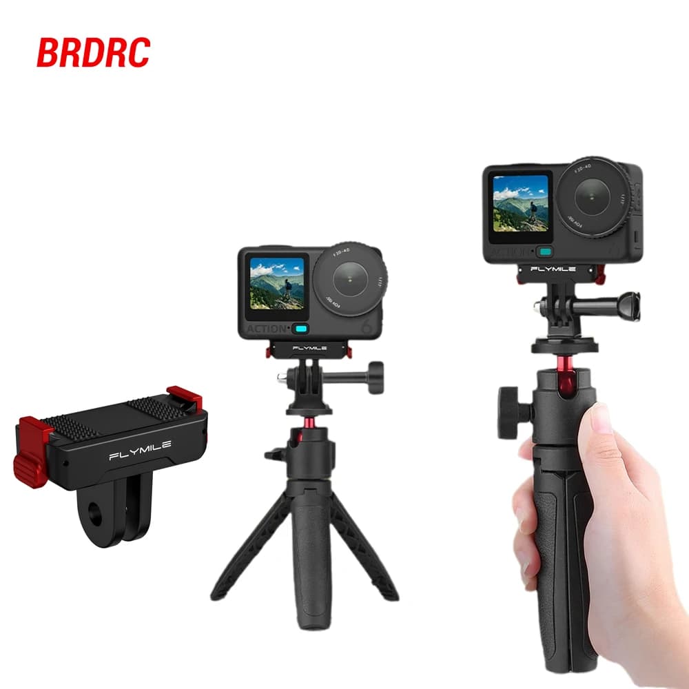 Supporto per telefono con treppiede e selfie stick BRDRC per fotocamera DJI OSMO Action 6, accessori, aste di estensione regolabili per treppiede