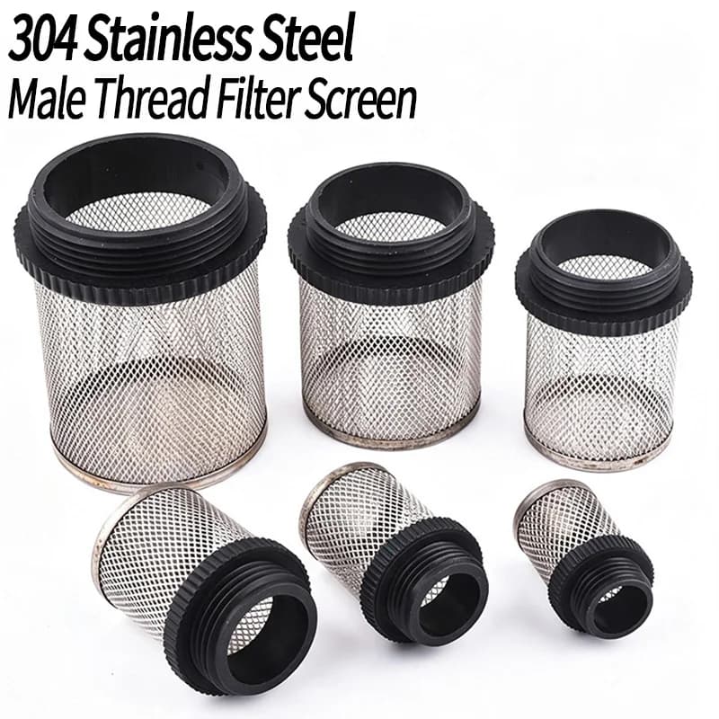 1-5Pcs 1/2''~2" Male Thread 304 Stainless Hose Filter Aquarium Water Pump Fitting Joint Percolator Water Pump Protect Filter
