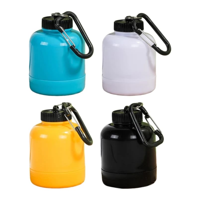652D Small Portables Protein Powder Bottles with Keychains Outdoor Sport Storage Bottles