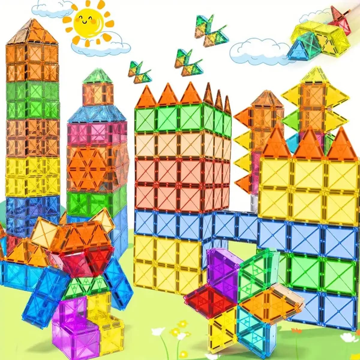 Piccoli Blocchi Magnetici da Costruzione, Giocattolo con Piastrelle Magnetiche, Gioco di Costruzione con Piastrelle Magnetiche, Miglior Regalo