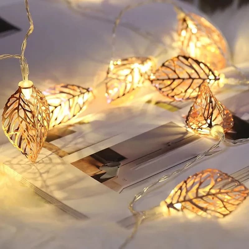 Nuovo 10/20 LED Ghirlanda di Luce Stringa di Alimentazione Della Batteria Foglie Stile Natale San Valentino Soggiorno Luci Della Stringa del Giardino Decor
