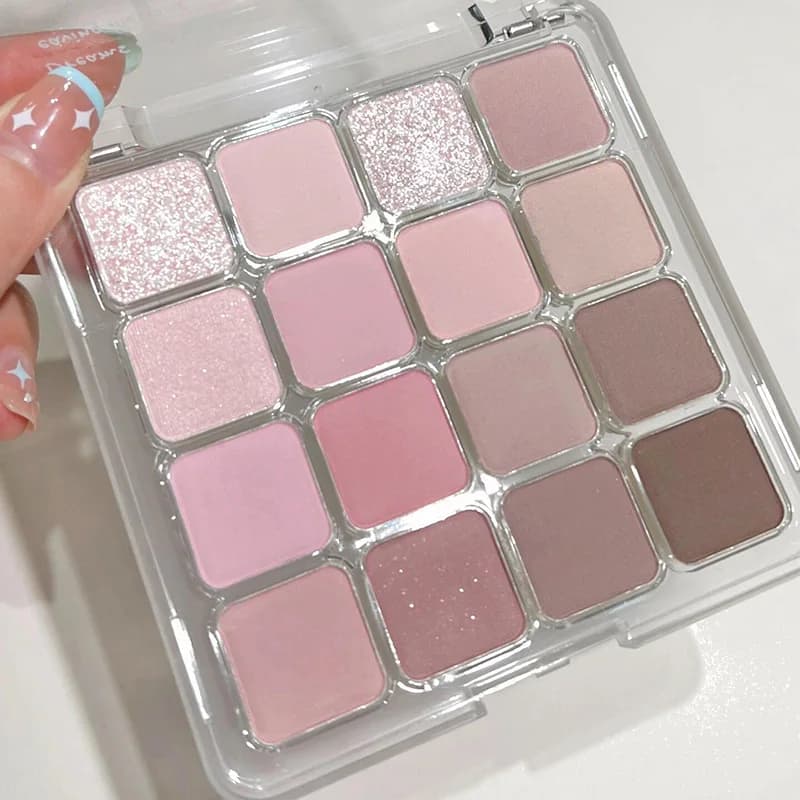 Palette Umbretti 16 Colors Opachi and Shimmer, Illuminante Baco Effect by Silk for Delicate Daily Make-up, Toni Terra Rosa Blu Grey, Sale at the enlarged