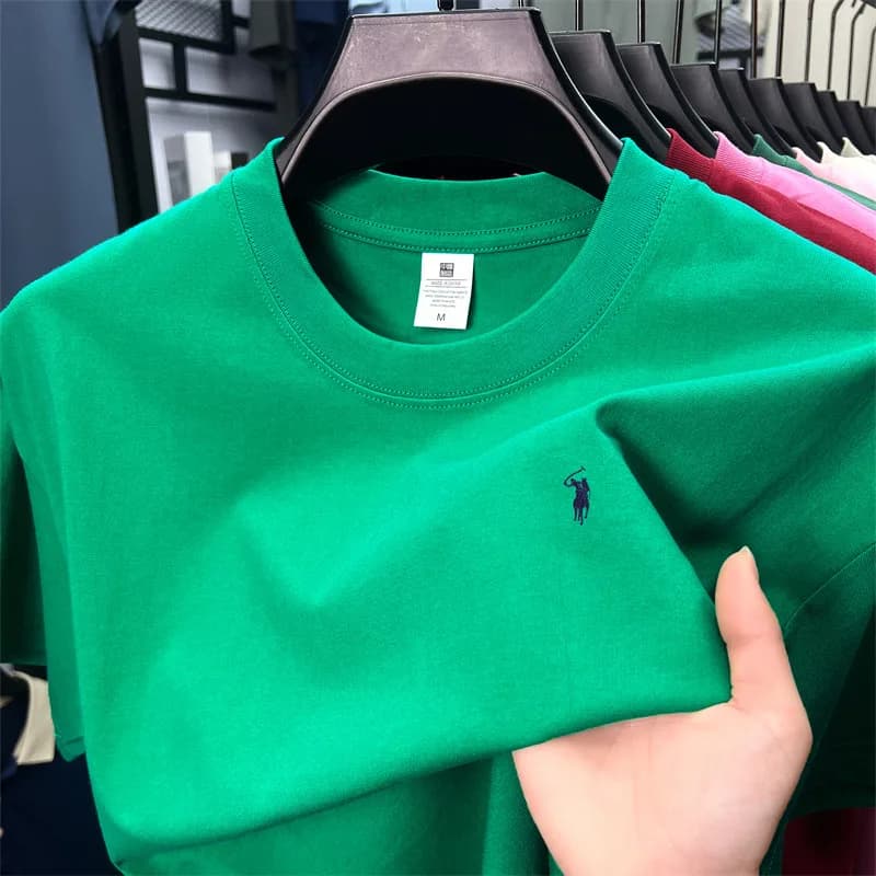 T-shirt manica corta di fascia alta in cotone 100% estate designer di marca pony ricamo girocollo top moda casual golf abbigliamento da uomo