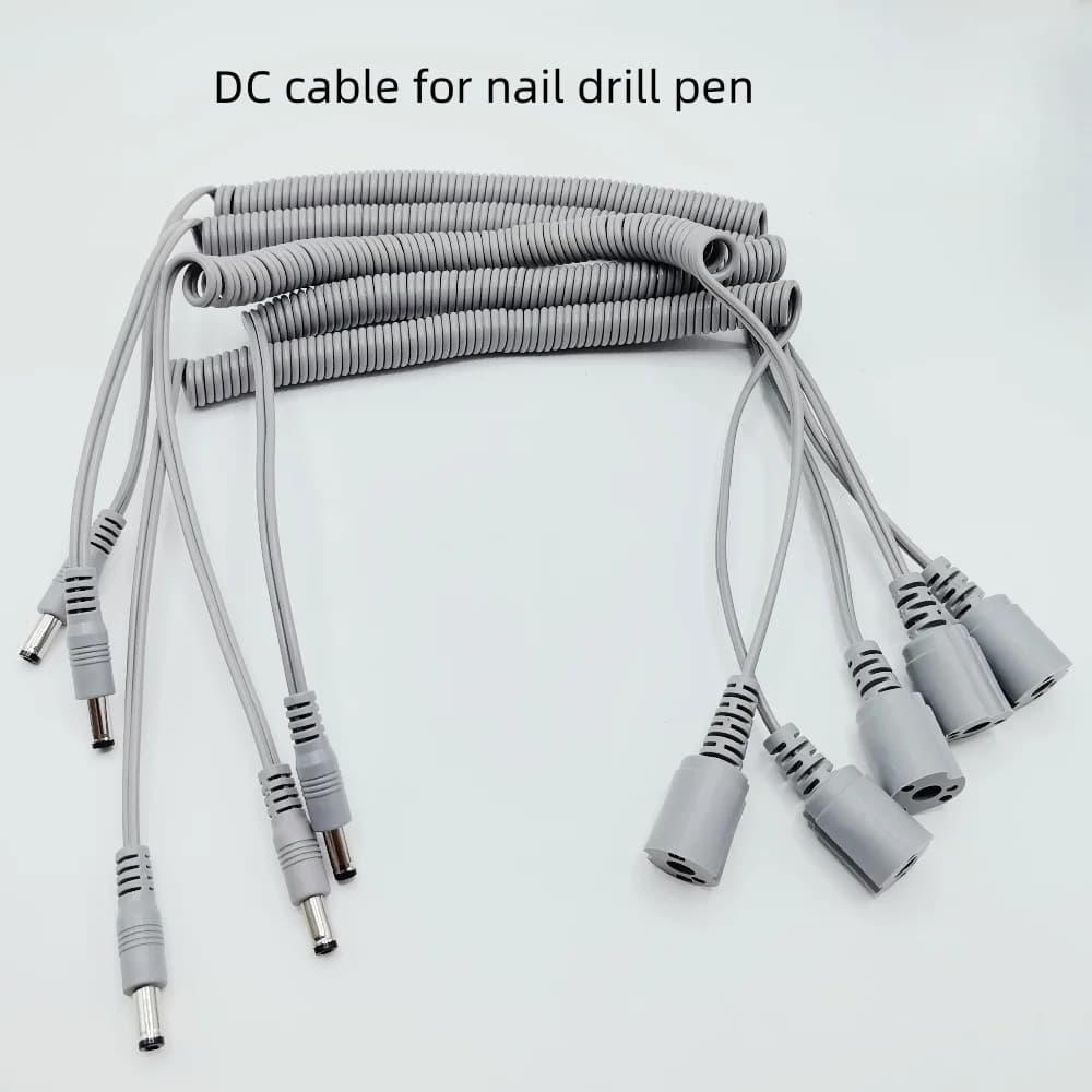 Spina DC Forte macchina per manicure Accessori Trapano per unghie Manipolo Cavo di alimentazione per trapano elettrico per unghie Corda con manico grigio da 20 mm