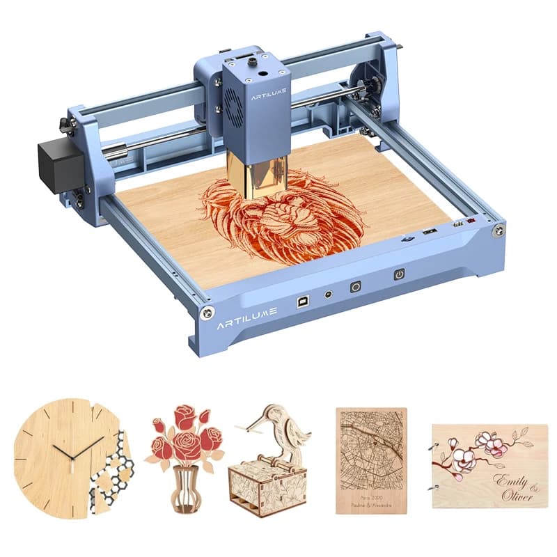 Incisore laser Artilume U1 3W/7W/12W Potenza opzionale 200x150mm Area di intaglio per legno Metallo Pelle acrilica con WiFi e AP