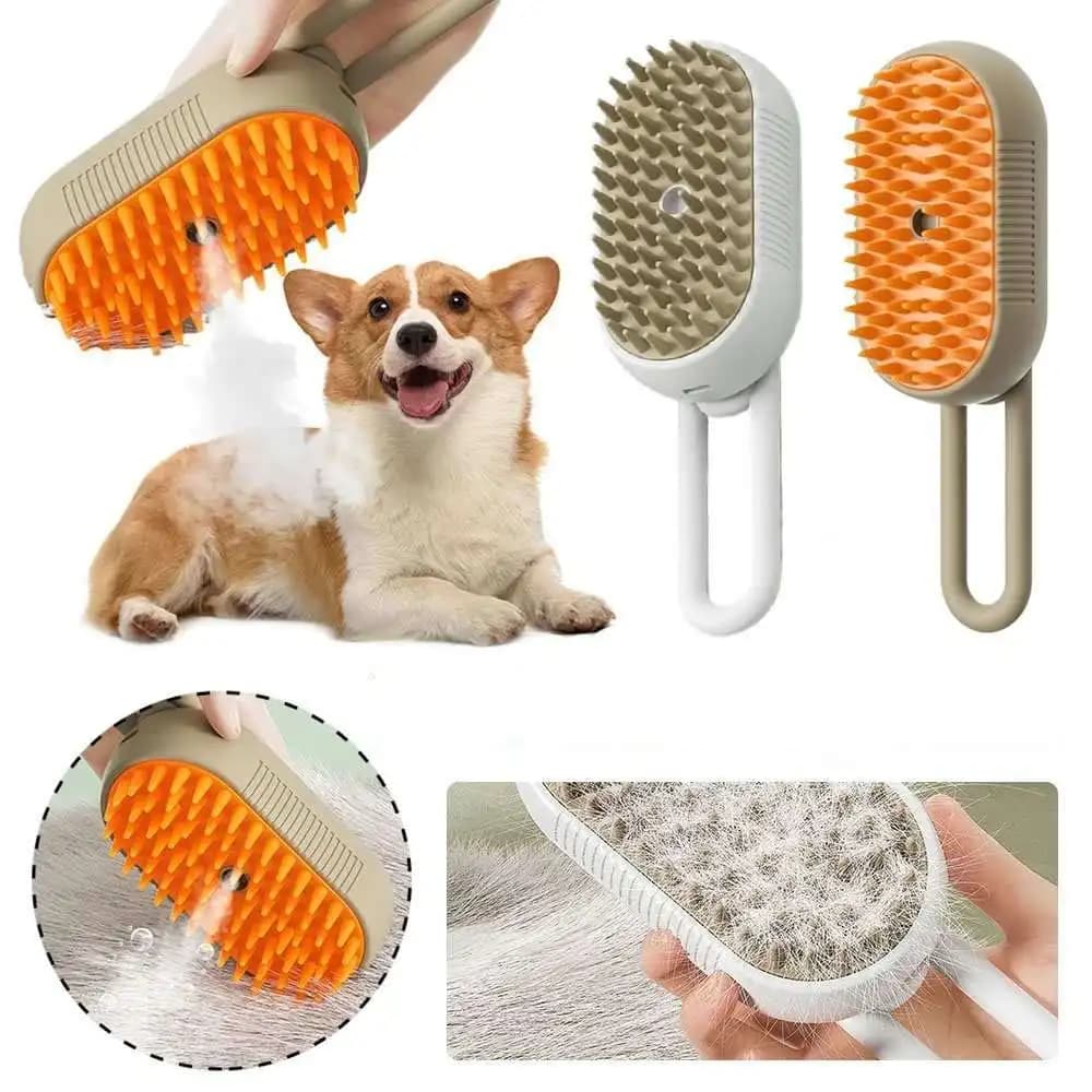 Spazzola a vapore per gatti Spazzola per cani vaporosa 3 in 1 Spazzole per peli di gatto spray ricaricabili per massaggio Pettine per toelettatura animali Pettine per depilazione