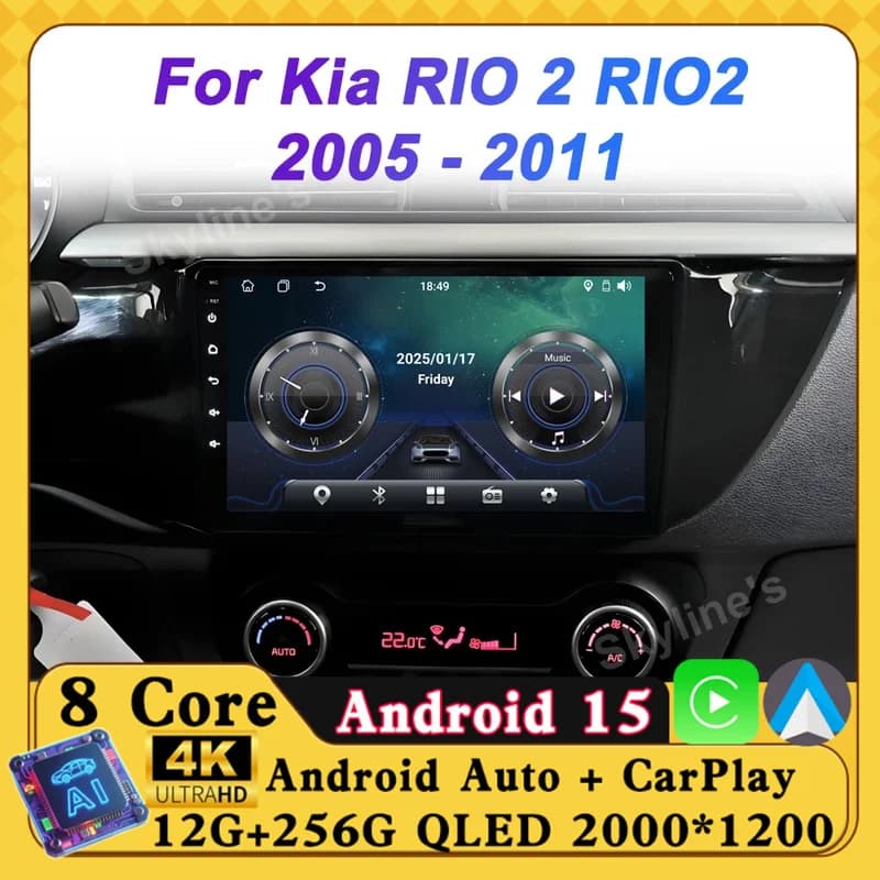 Per Kia RIO 4 2016 - 2020 Lettore video multimediale per auto Autoradio Mirror Link Smart CarPlay Monitor 8 Core Bluetooth Touch Screen