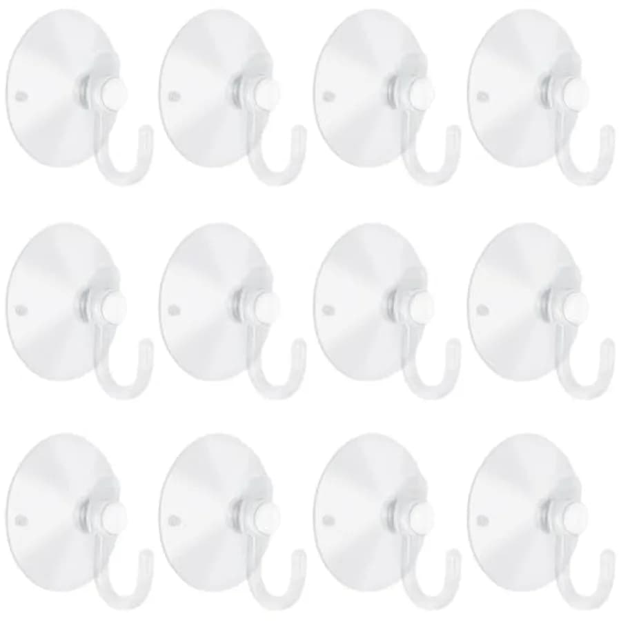 Pieces Small Suction Cups with Hooks 1.2 inch Clear Plastic Sucker Hooks for Glass Window Wall Festivals Parties Theme Carnival