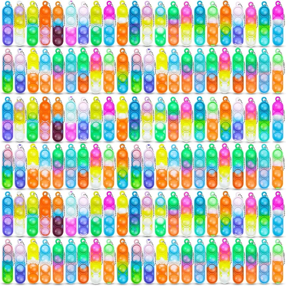 30 pezzi Mini Pop Portachiavi Fidget Toys Push Pop Portachiavi sfuso Bomboniere per bambini Pop Bubble Toys Pack Ragazzi Ragazze Adulti