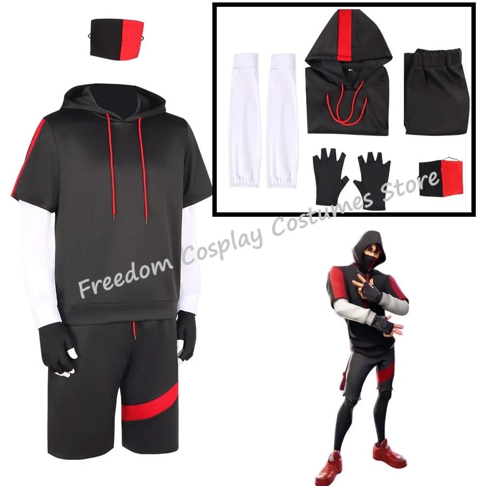 Royale Ikonik Costumes Cosplay Hoodie Full Set Sports Sweatshirt Suit Outfits for adult Men Top Shorts Golves Halloween Suit
