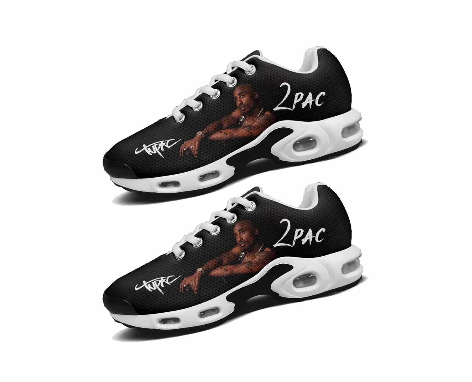 Tupac Rapper 2Pac Air Cushion Sneakers Mens Womens Cosplay Breathable Trail Professional Trail Running Shoes