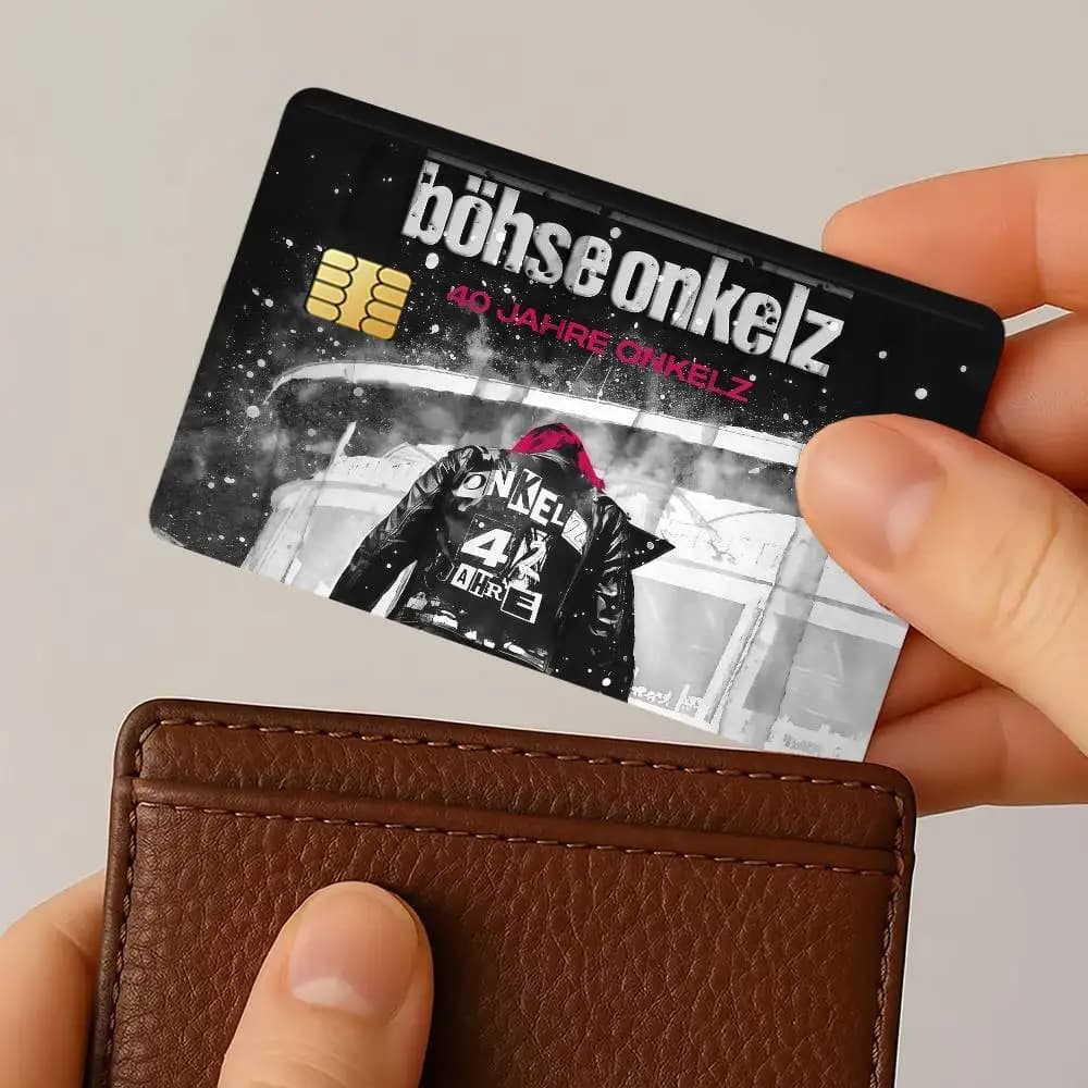 Adesivo decorativo per carta di credito Band B-Bohse O-Onkelz Rock, resistente ai graffi, adatto per carte di debito e bancomat, set regalo da 4 pezzi