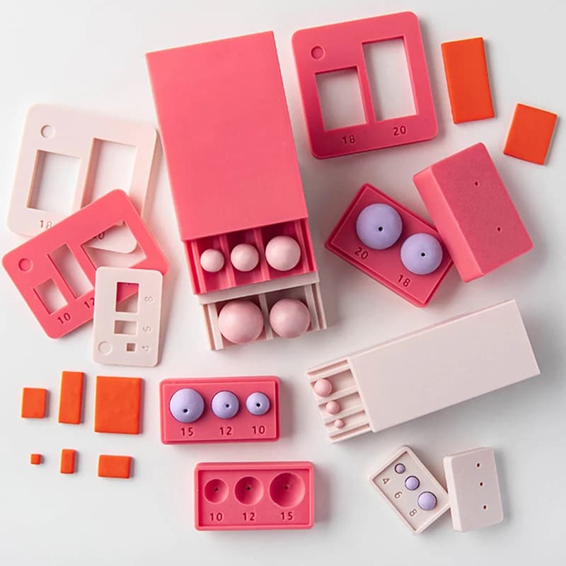 Shaper e taglierina per sfere di argilla fai da te per orecchini collane gioielli 4-15mm Stampo per sfere di argilla polimerica multi-dimensione per perline