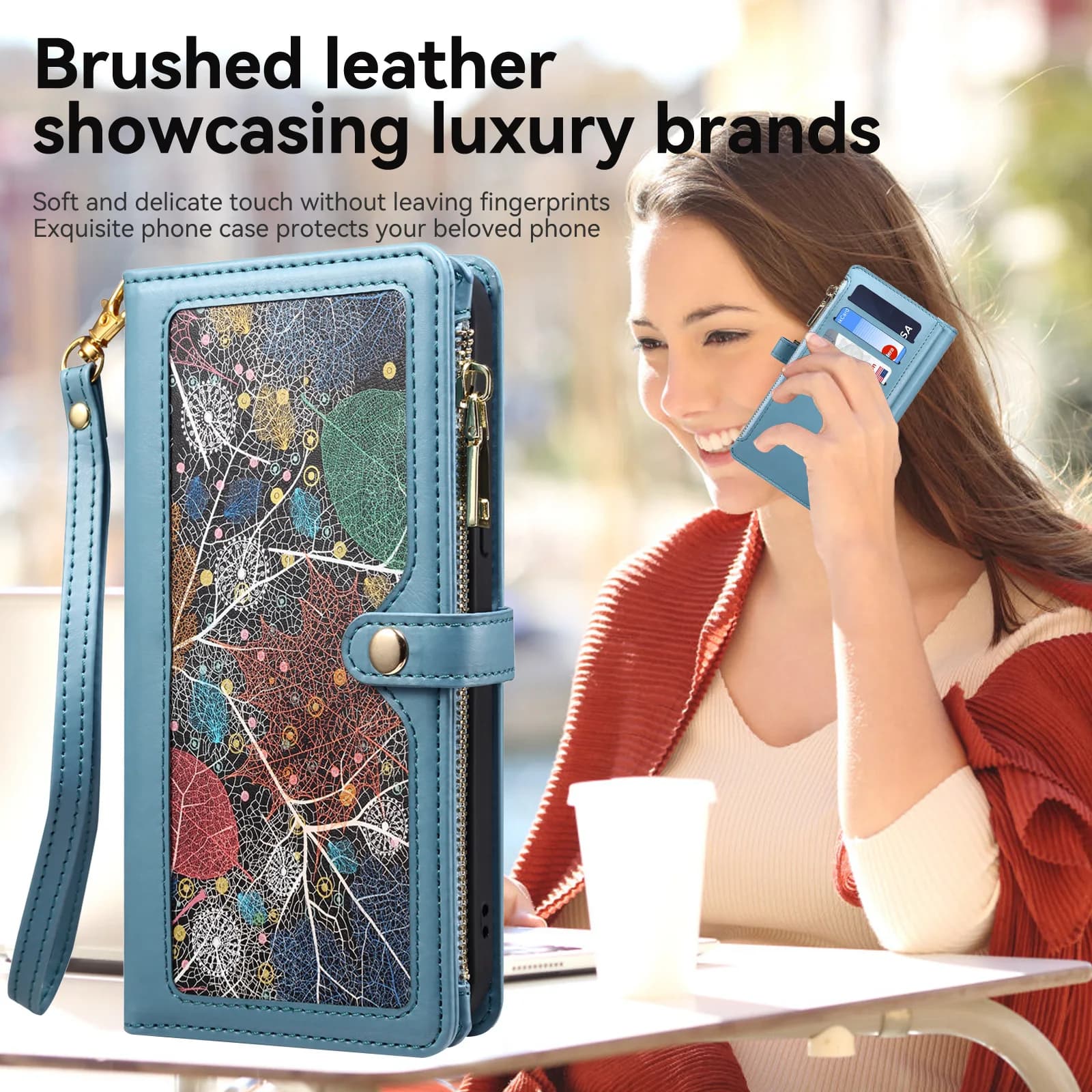 Custodia a libro con cerniera per portafoglio per OPPO Reno 13 12F 12 11F 11 10 Pro Crossbody RFID Blocco cordino in pelle 11 slot per schede Flip Cover