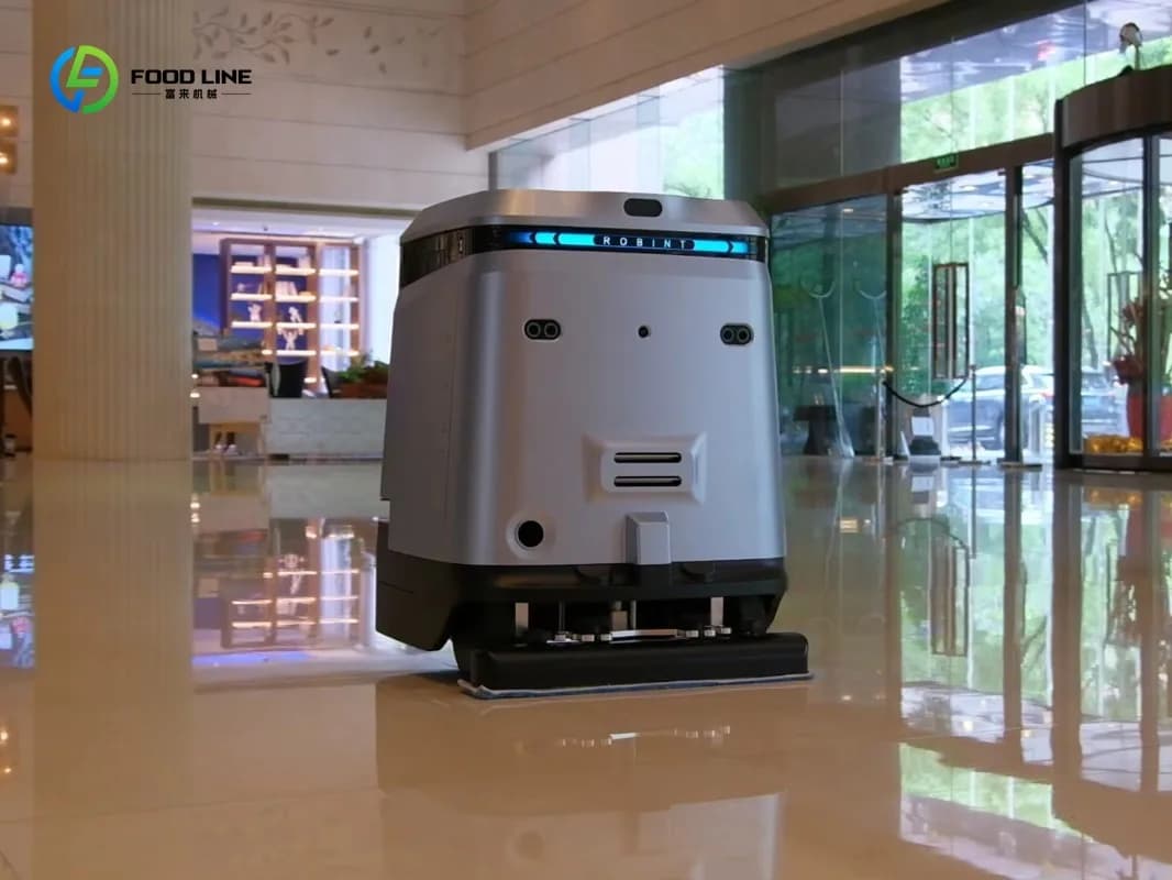 Pulitore per pavimenti robot commerciale: spazzare, pulire, aspirare, spolverare, 576 ㎡ /h Efficienza e ricarica automatica
