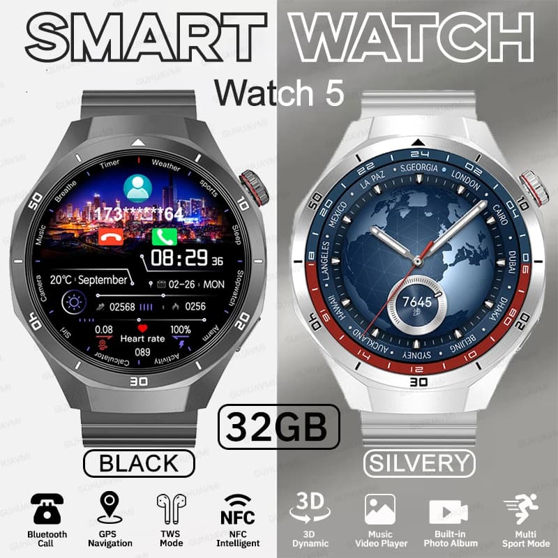 2026 NEW DT6 PRO Smartwatch with 32GB Memory, GPS Navigation, Waterproof, MP3/MP4 Player, APP Download, GPT Chat, NFC, Sports Calls