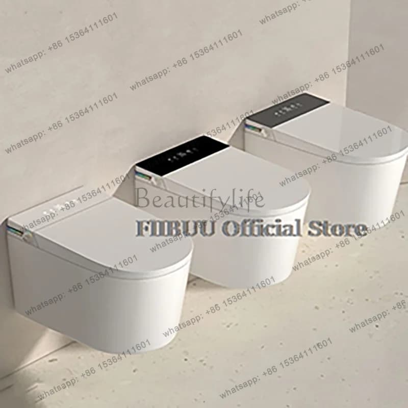 WC Intelligente a Parete con Bidet Integrato, Sedile Riscaldato Elettrico, Apertura/Chiusura Automatica, Senza Serbatoio, Allungato