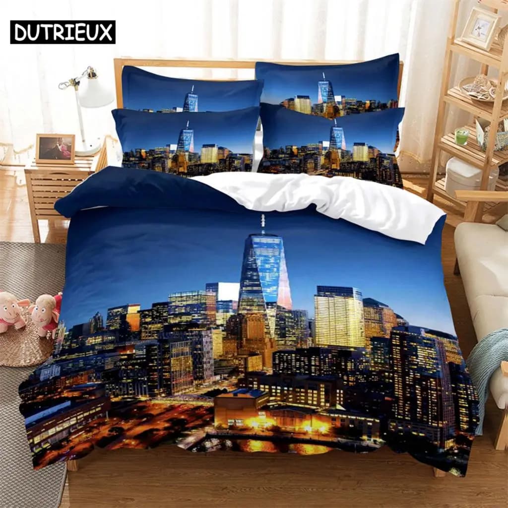 Set biancheria da letto di moda per edifici a molti piani 2/3 pezzi Set copripiumino con stampa digitale 3D 1 copripiumino + 1/2 federe Taglia US/EU