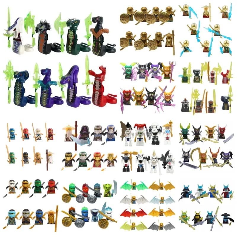 104 PCS ninja building block doll set, assembled role action doll DIY building block doll toy boy birthday gift.
