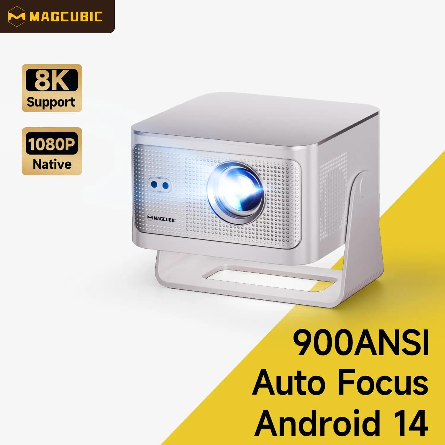 Magcubic 900ANSI Android 14 Projector Support autofocus 8K native 1080P with Wifi6 BT5.4 16G Allwinner H726 portable HY350Max