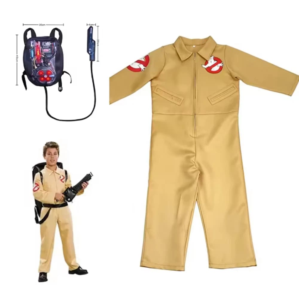 Movie Cosplay Costumes Ghostbusters for Kids with Backpack Christmas Gift Fan Collection of Carnival Theme Party Clothes